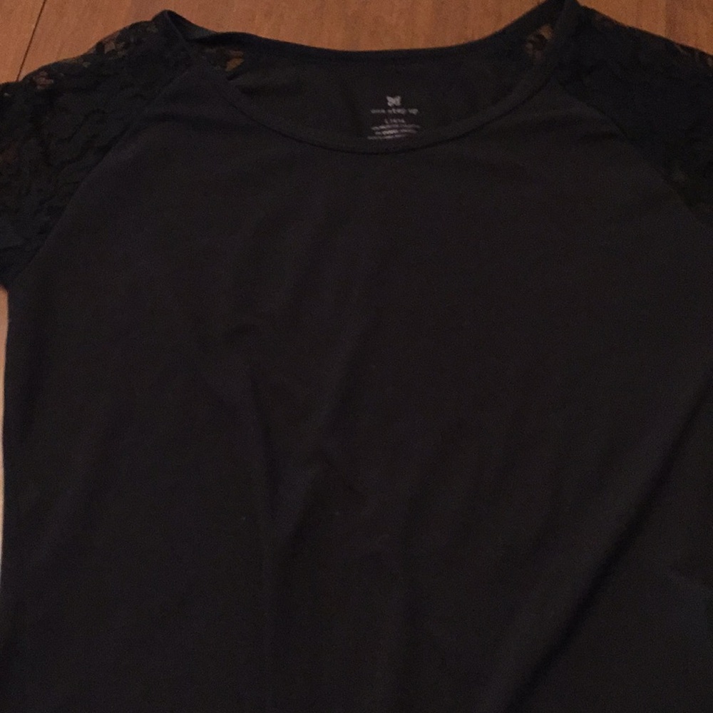 Black shirt girls with lace detail